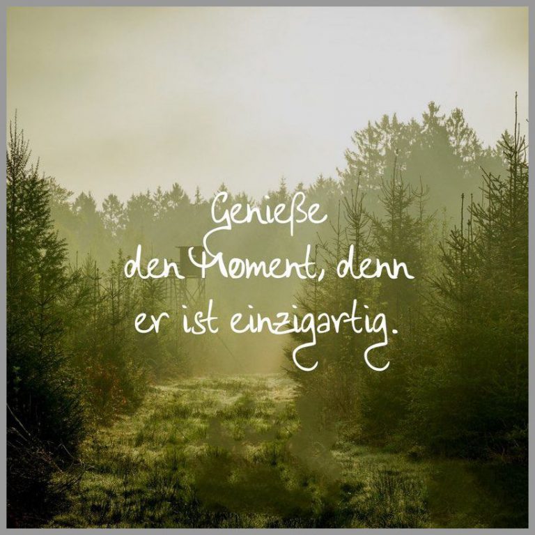 Geniesse den moment denn er ist einzigartig