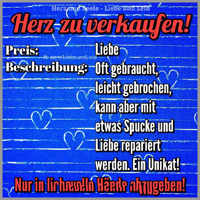 Herz zu verkaufen Bilder und Sprüche