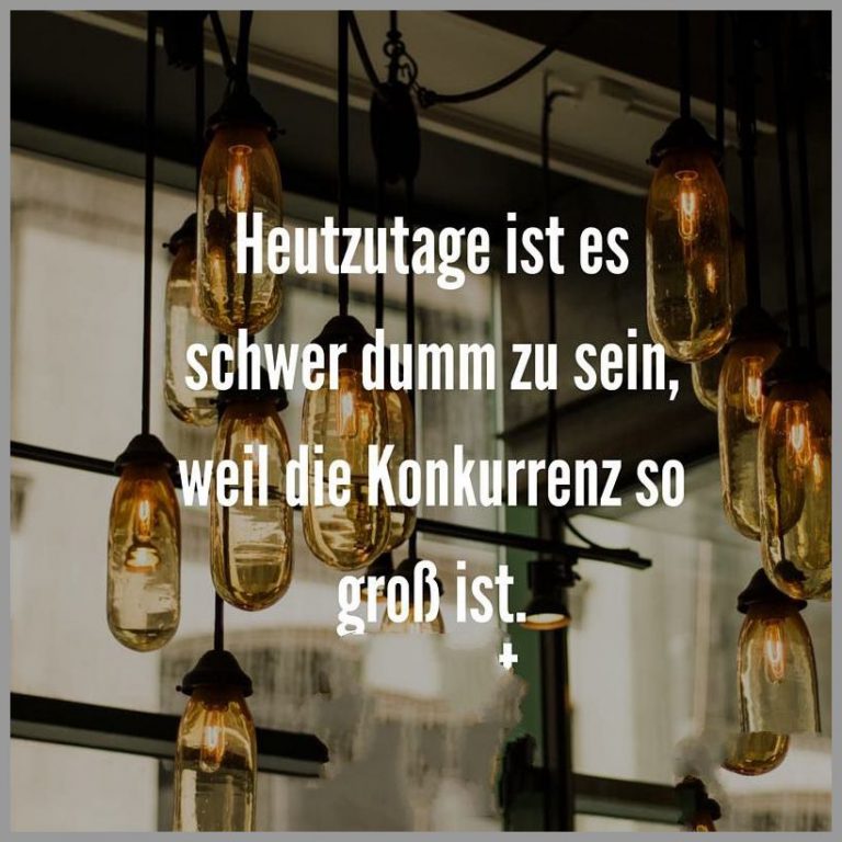 Heutzutage ist es schwer dumm zu sein weil die konkurrenz so gross ist