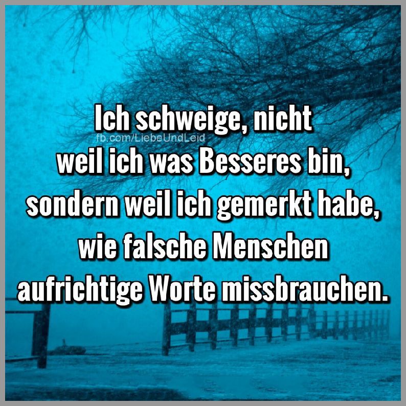 Ich schweige nicht weil ich was besseres bin Bilder und Sprüche