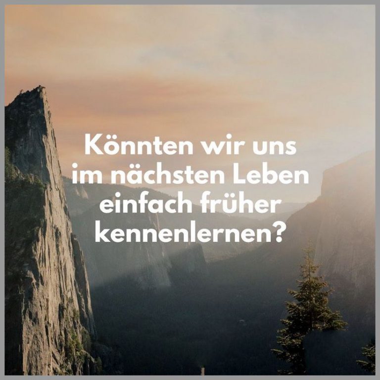 Koennten wir uns im naechsten leben einfach frueher kennenlernen