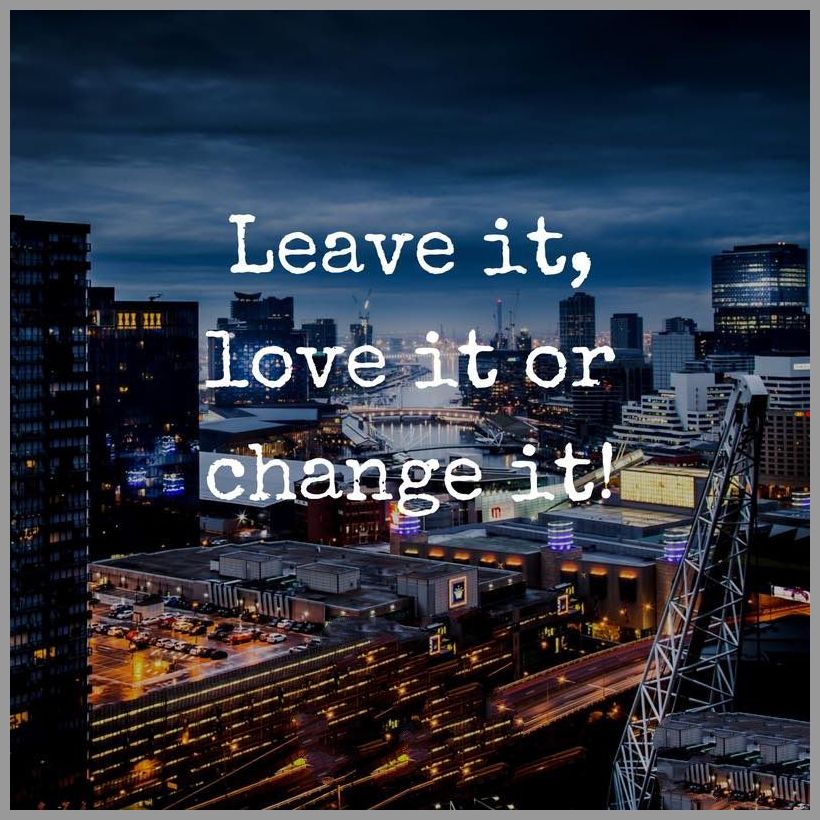 Leave it love it or change it