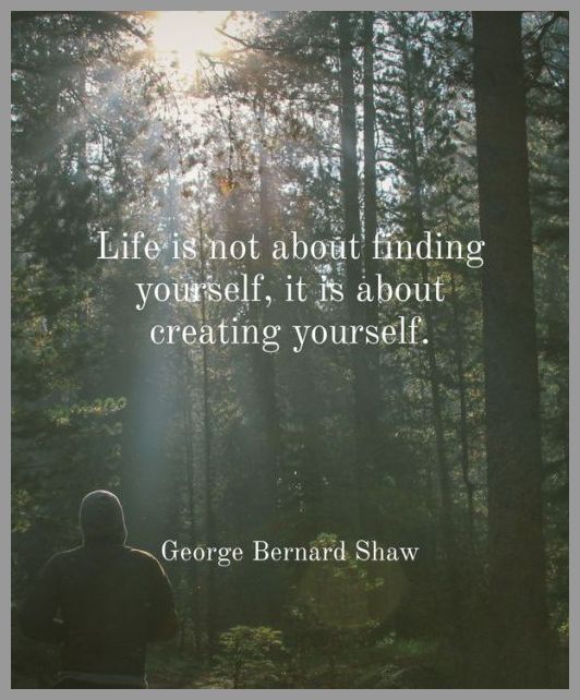 Life is not about finding yourself it is about creating yourself
