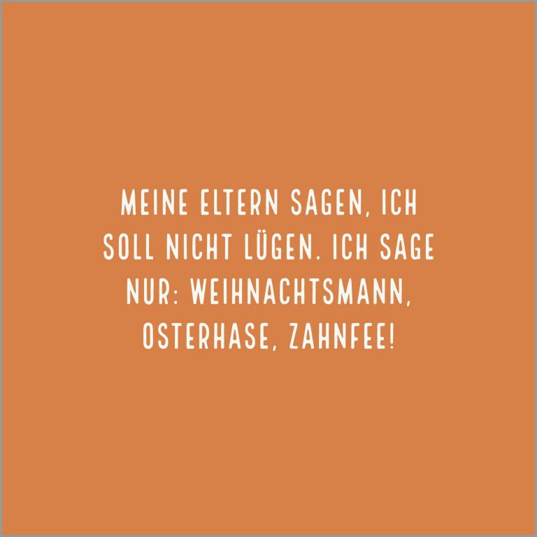 Meine eltern sagen ich soll nicht luegen ich sage nur weihnachtsmann osterhase zahnfee