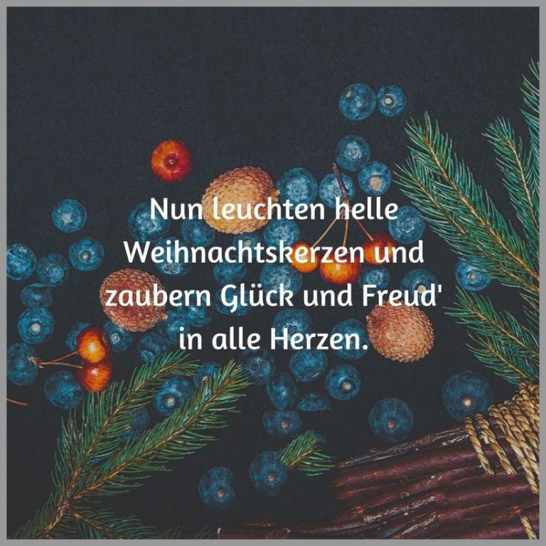 Nun leuchten helle weihnachtskerzen und zaubern glueck und freud in alle herzen