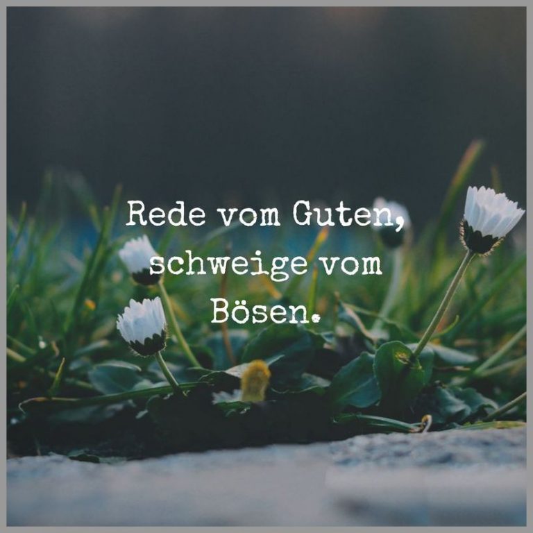Rede vom guten schweige vom boesen
