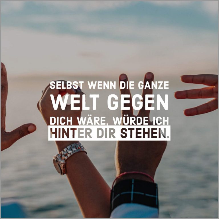 Selbst wenn die ganze welt gegen dich waere wuerde ich hinter dir stehen