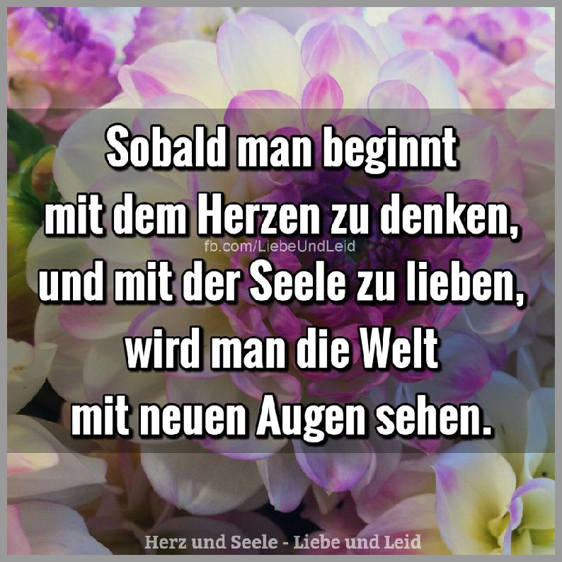 Sobald man beginnt mit dem herzen zu denken Bilder und Sprüche