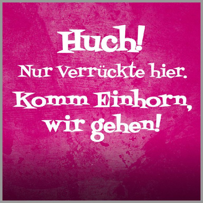 Sprueche huch nur verrueckte hier komm einhorn wir gehen