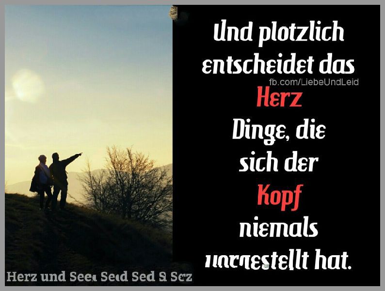 Und ploetzlich entscheidet das herz dinge Bilder und Sprüche