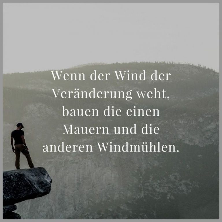 Wenn der wind der veraenderung weht bauen die einen mauern und die anderen windmuehlen
