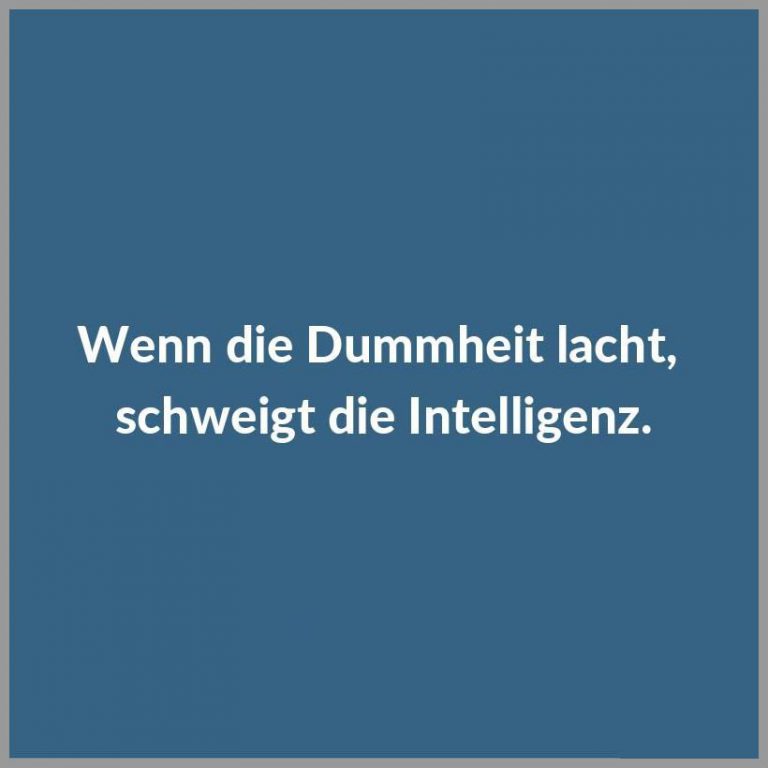 Wenn die dummheit lacht schweigt die intelligenz