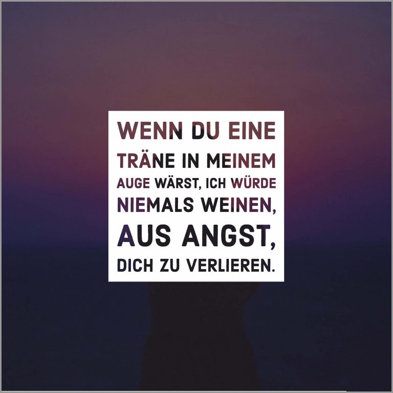 Wenn du eine traene in meinem auge waerst ich wuerde niemals weinen aus