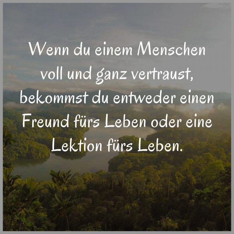 Wenn du einem menschen voll und ganz vertraust bekommst du entweder einen freund fuers leben oder eine lektion fuers leben