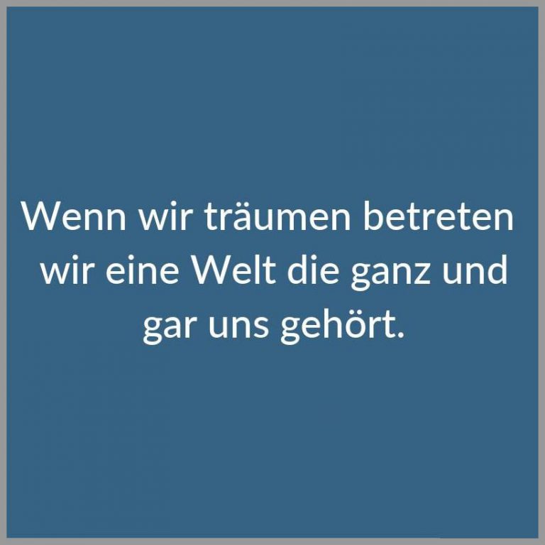 Wenn wir traeumen betreten wir eine welt die ganz und gar uns gehoert