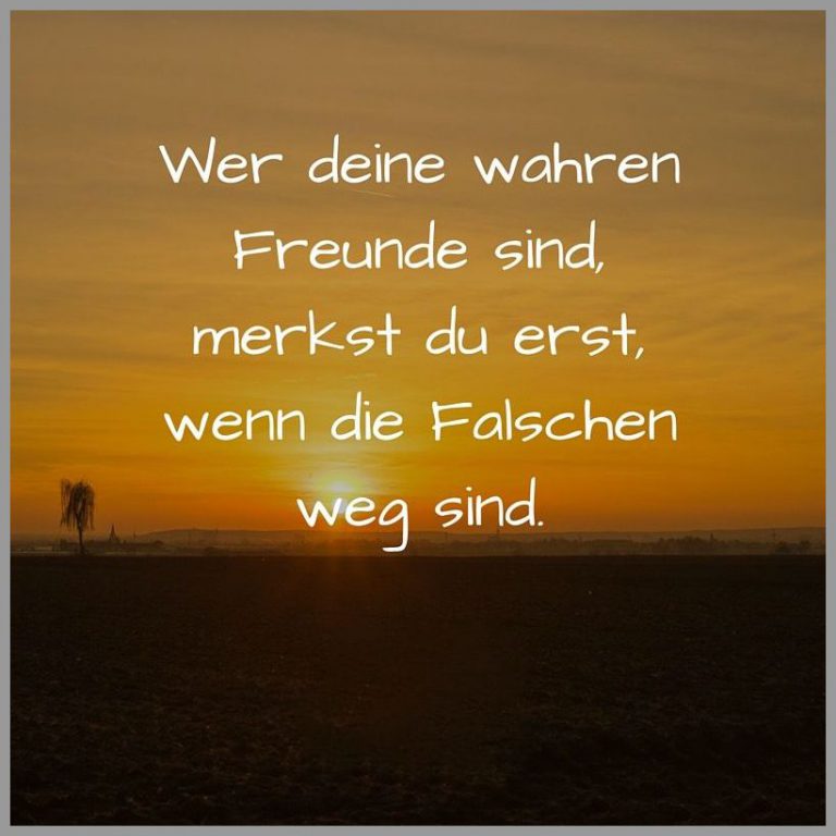 Wer deine wahren freunde sind merkst du erst wenn die falschen weg sind