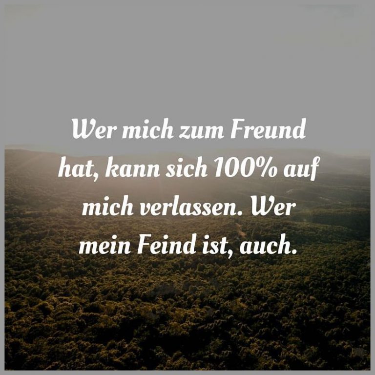 Wer mich zum freund hat kann sich 100 auf mich verlassen wer mein feind ist auch
