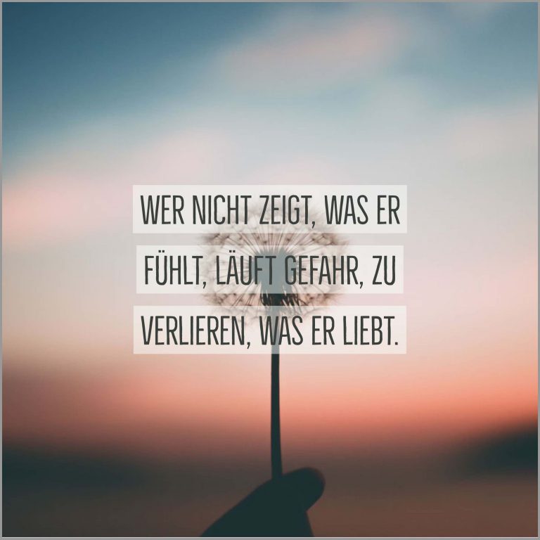 Wer nicht zeigt was er fuehlt laeuft gefahr zu verlieren was er liebt