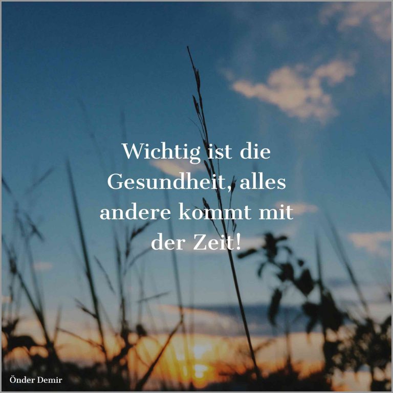 Wichtig ist die gesundheit alles andere kommt mit der zeit
