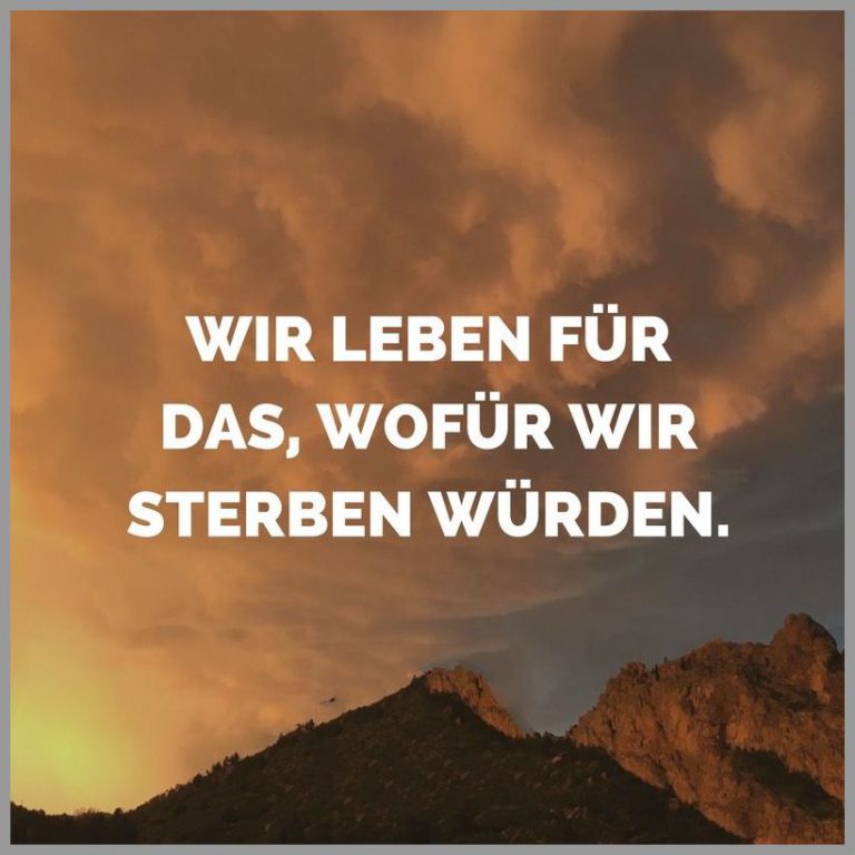 Wir leben fuer das wofuer wir sterben wuerden