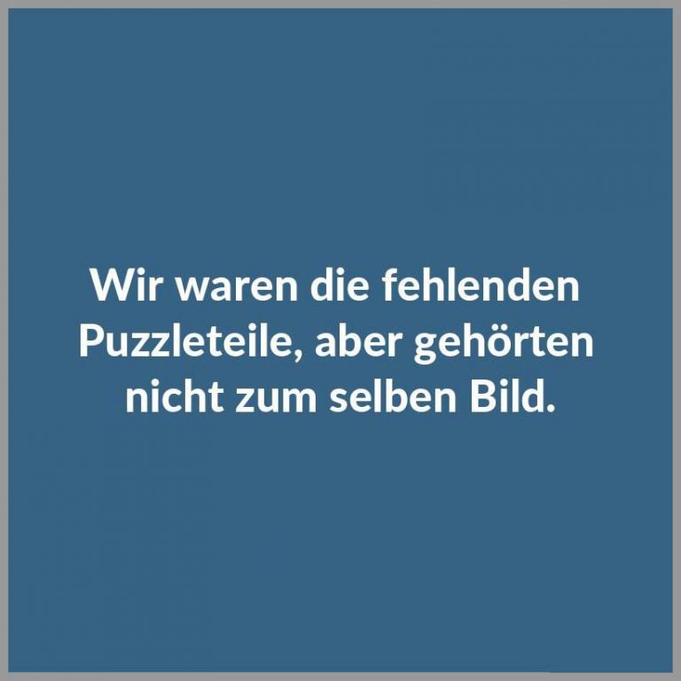 Wir waren die fehlenden puzzleteile aber gehoerten nicht zum selben bild