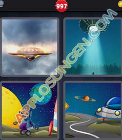 Bild von 4 bilder 1 wort level 997 lösung UFO