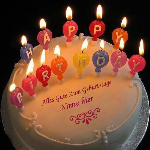 Geburtstagskuchen 24 1 - Kerzen Alles Gute zum Geburtstag Kuchen mit Namen