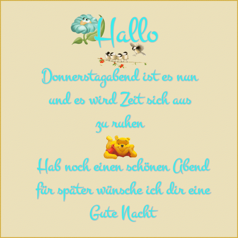 Schönen donnerstag bilder Bilder und Sprüche