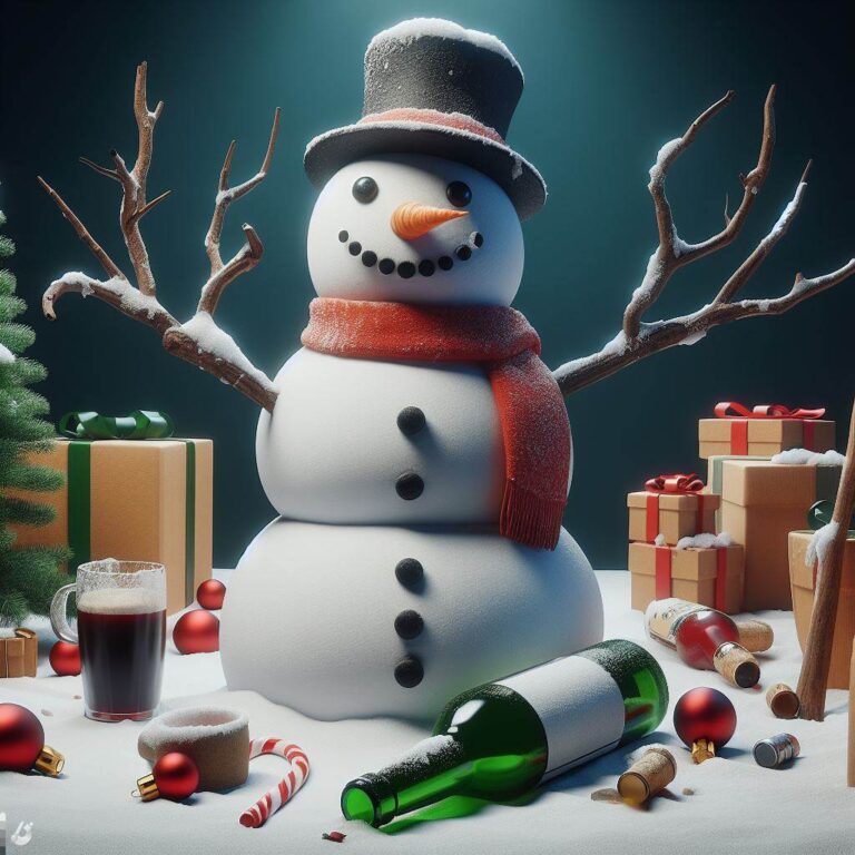 Betrunkener Schneemann