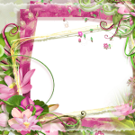 Fotorahmen Fotorahmen mit rosa und gr%C3%BCnen Blumen Liebesrahmen 150x150 - Romantischer Fotorahmen