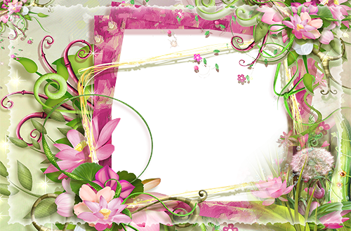 Fotorahmen Fotorahmen mit rosa und gr%C3%BCnen Blumen Liebesrahmen - Fotorahmen Fotorahmen mit rosa und grünen Blumen Liebesrahmen