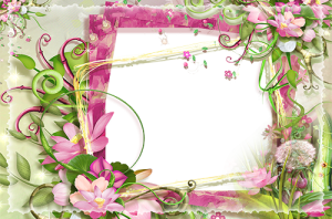 Fotorahmen Fotorahmen mit rosa und grünen Blumen Liebesrahmen bilder fürs handy