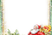 Bild von hübsche Santa Klausel Rahmenkarte bilder fürs handy