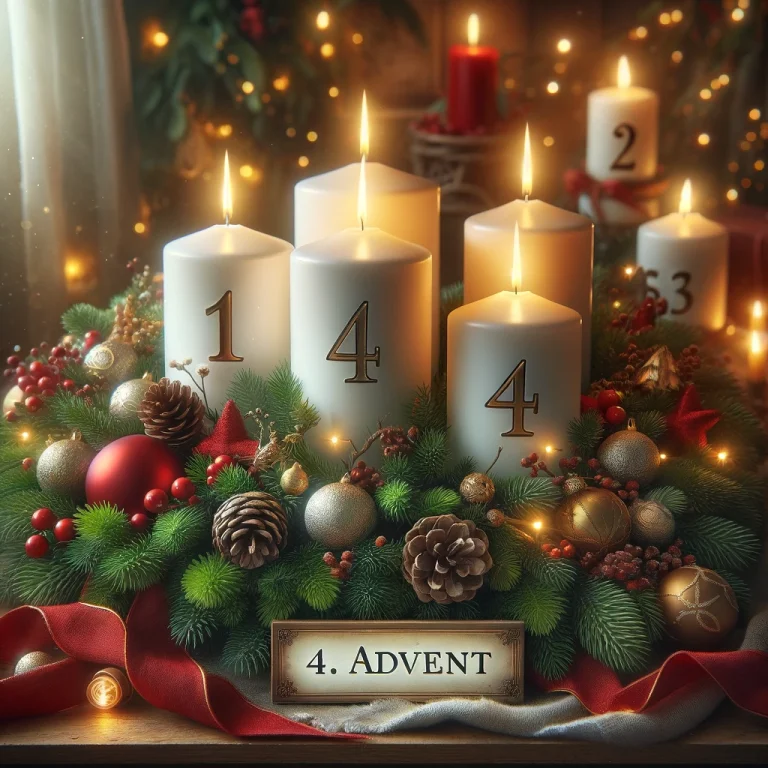 Adventskerzen mit zahlen 1 4