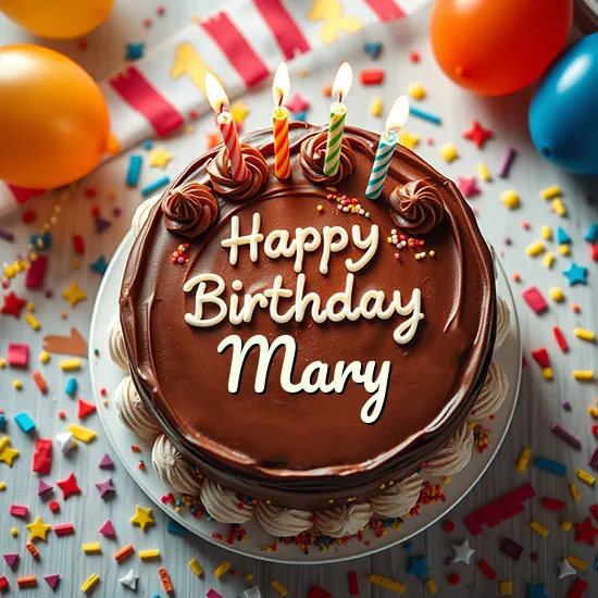 Bild von Geburtstagstorte Bild für Mary – Jetzt Speichern und Teilen