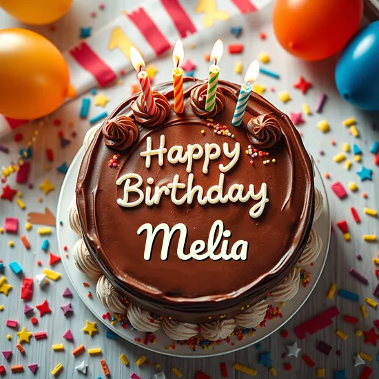 Bild von Alles Gute zum Geburtstag Torte Melia Name – Kostenloser Download In Sozialen Medien Teilen