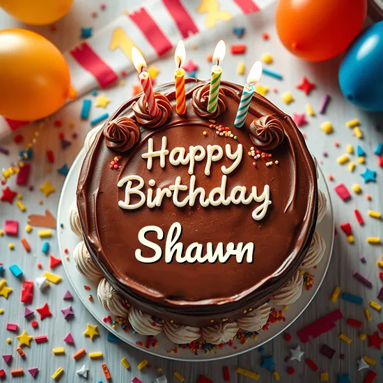 Bild von Shawn Name auf Geburtstagstorte – Kostenloser Download