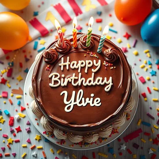 Bild von Ylvie Name auf Torte Schreiben – Jetzt Herunterladen Perfekt zum Teilen
