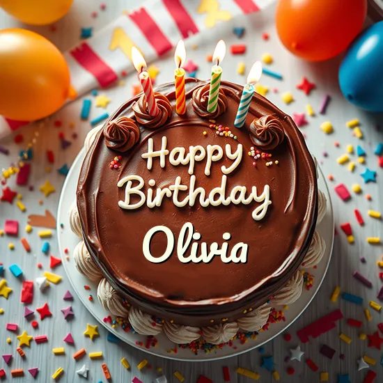 Bild von Alles Gute zum Geburtstag Torte Olivia Name – Kostenloser Download In Sozialen Medien Teilen