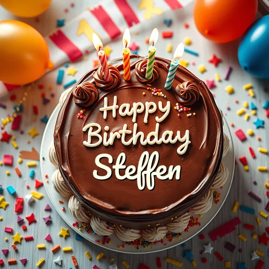 Bild von Torte mit Steffen darauf geschrieben – Schnappen und Liebe Teilen